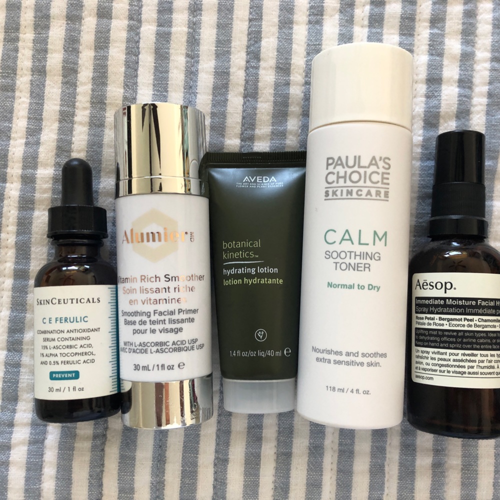 Skinceuticals, AESOP, Alumiers  Aveda and Paula’s Choice products